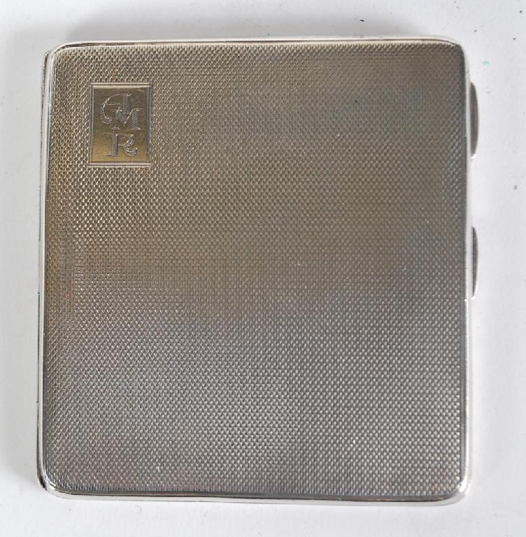 Appraisal: SILVER POCKET CIGARETTE CASE oblong and engine turned wide Birmingham