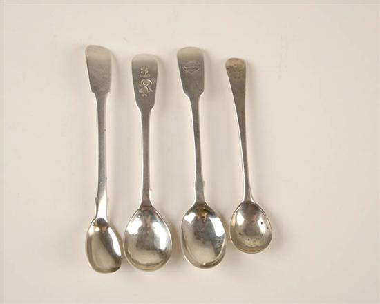 Appraisal: Four th C London Sterling Mustard Egg Spoons one with