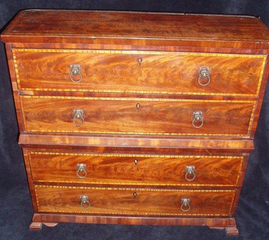 Appraisal: A small late th Century mahogany and crossbanded chest of