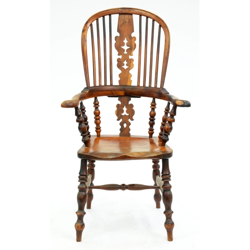 Appraisal: A Victorian yew wood Nottinghamshire 'Smoking High' Windsor chair Worksop