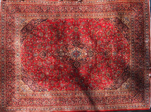 Appraisal: Semi-antique Persian Kashan rug ' x ' EST