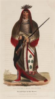 Appraisal: WA-NA-TA GRAND CHIEF OF THE SIOUX LITHO CIRCA Hand colored