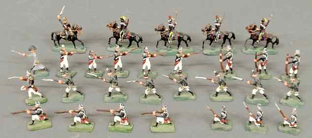 Appraisal: Twenty-nine painted cast lead miniature soldiers some in American Revolutionary