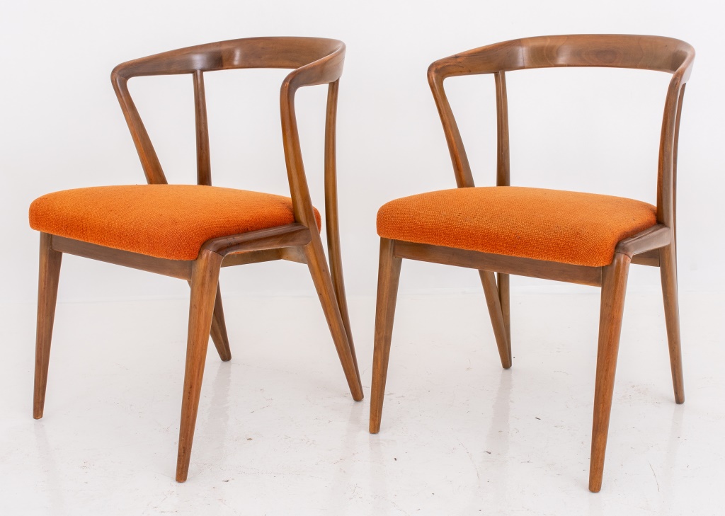 Appraisal: BERTHA SCHAEFER MID-CENTURY MODERN ARM CHAIRS PAIR Pair of Bertha