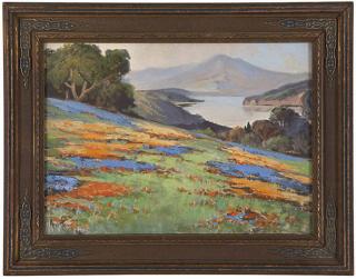 Appraisal: Arthur W Best California wildflower landscape signed lower left A