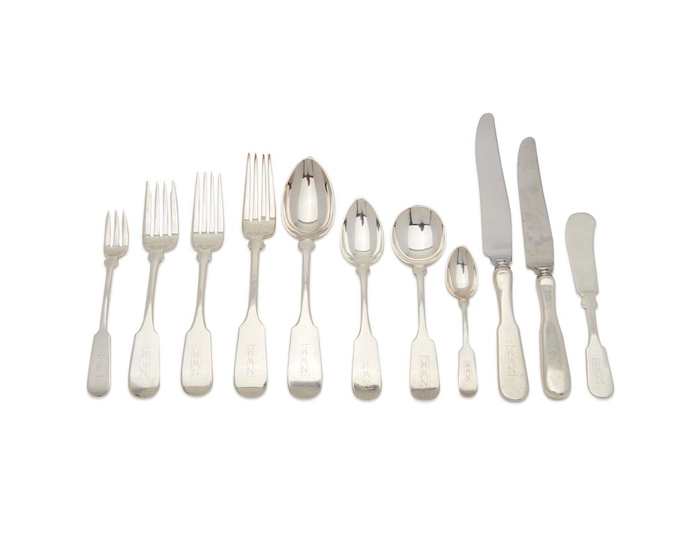 Appraisal: ERICKSON Fiddle B Pattern Silver Flatware Service for Twelve Gardner