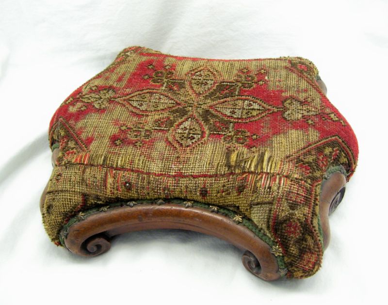 Appraisal: Rococo Revival Footstool Late th Century Wood scroll design trim