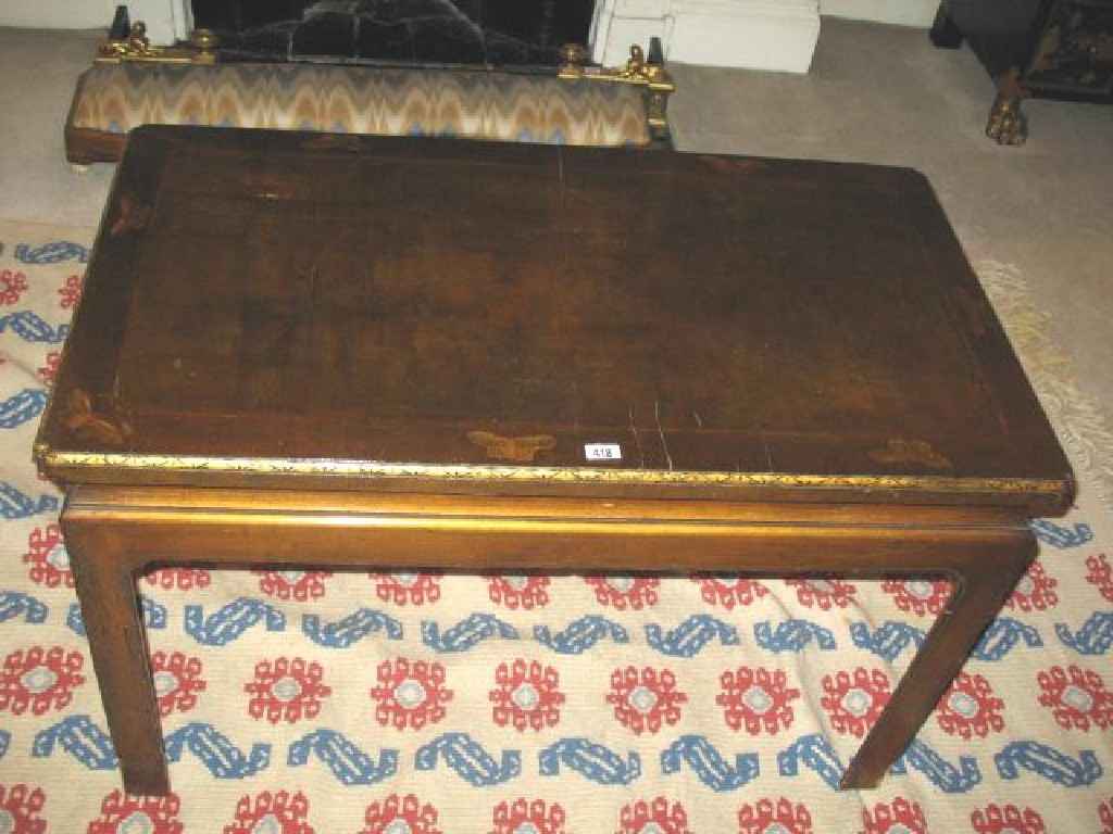 Appraisal: A CHINESE LACQUER TABLE the rectangular top with re-entrant corners