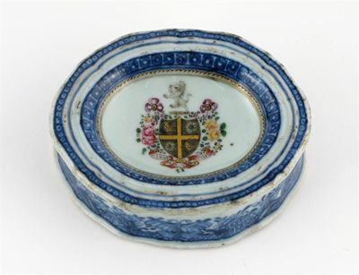 Appraisal: A Chinese armorial trencher salt decorated with the arms of