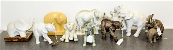 Appraisal: Sale Lot A Collection of Nine Porcelain Elephant Figures comprising