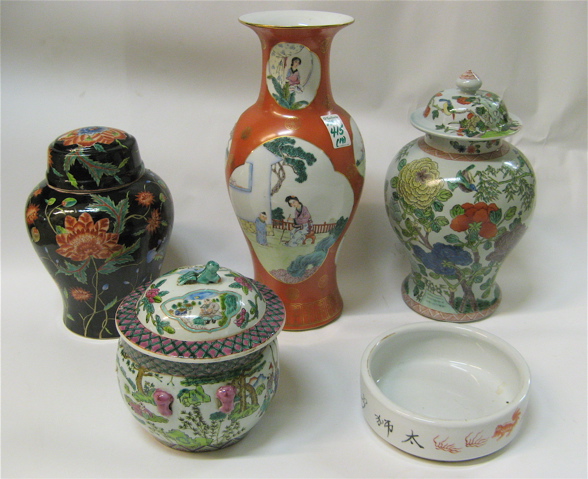 Appraisal: A COLLECTION OF NINETEEN CHINESE PORCELAINS including vases covered jars