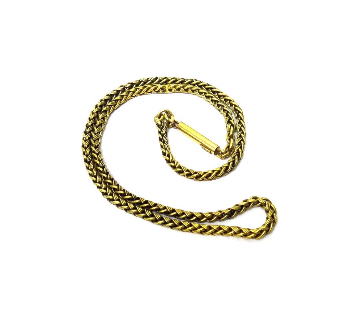 Appraisal: A gold neckchain in an interwoven link design on a