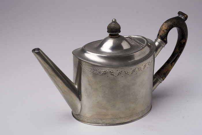 Appraisal: PEWTER TEAPOT ATTRIBUTED ISRAEL TRASK - Beverly Massachusetts circa -