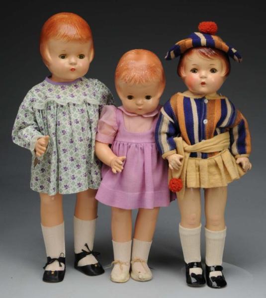 Appraisal: Lot of Composition Dolls Description American Ca Marked Patsy Loy