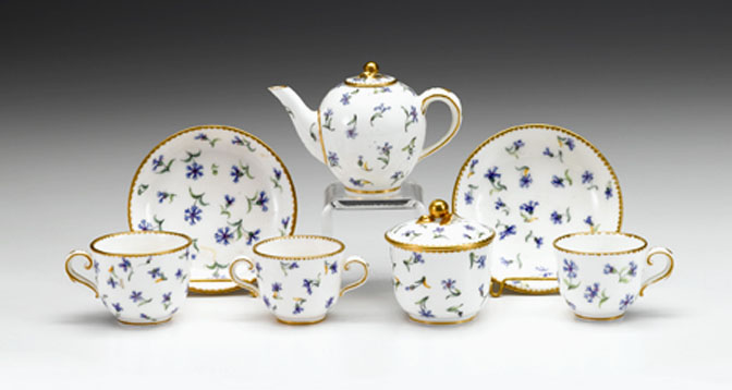 Appraisal: Assembled Sevres porcelain miniature tea service late th th century