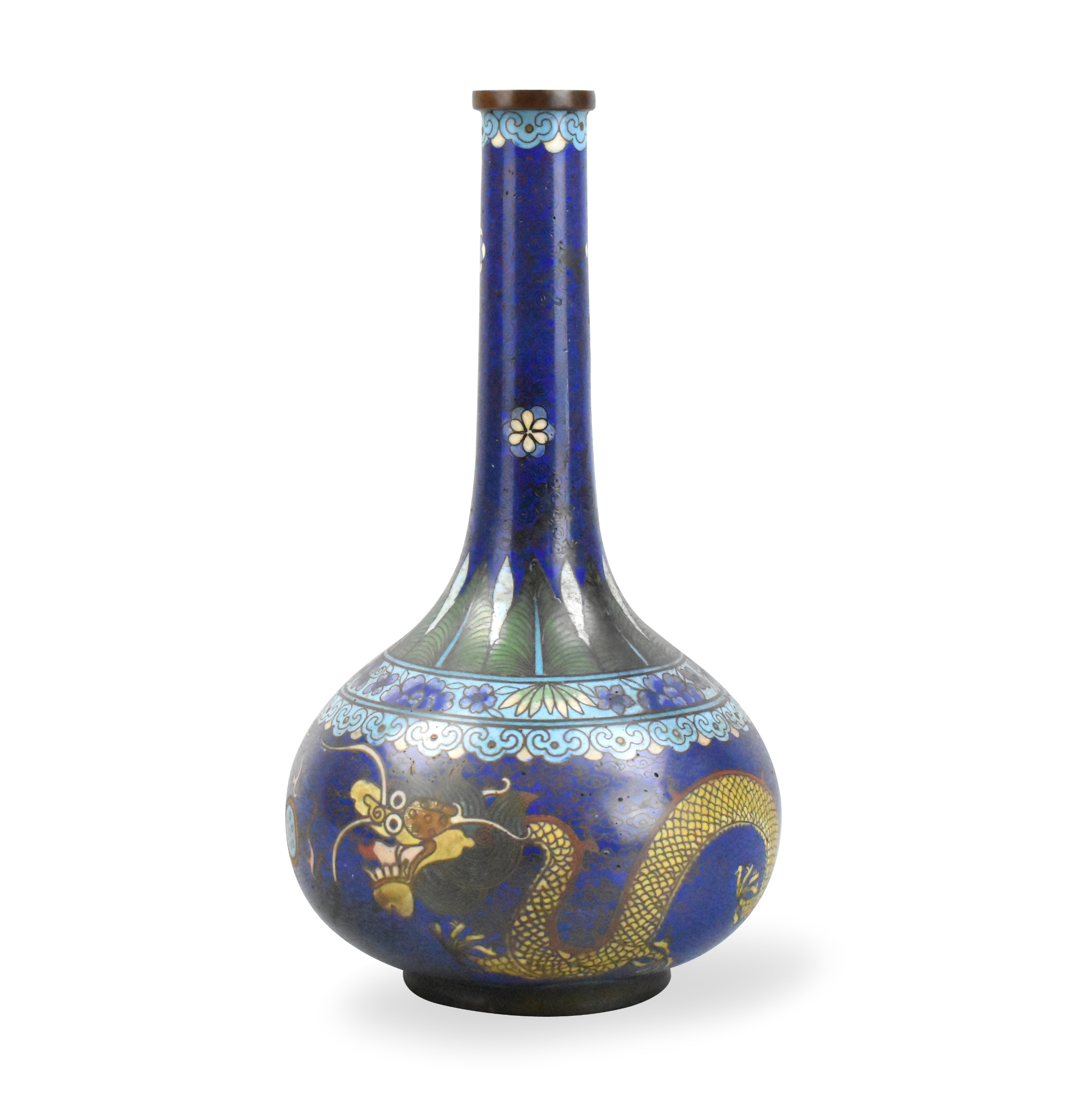 Appraisal: A Chinese cloisonne globular style vase with dragon design dating