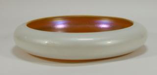 Appraisal: Steuben Gold Calcite Art Glass Shallow Center Bowl NEW YORK