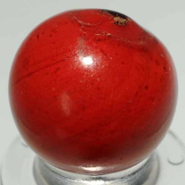 Appraisal: Rare Opaque Cased Marble Description Very rare blood red color