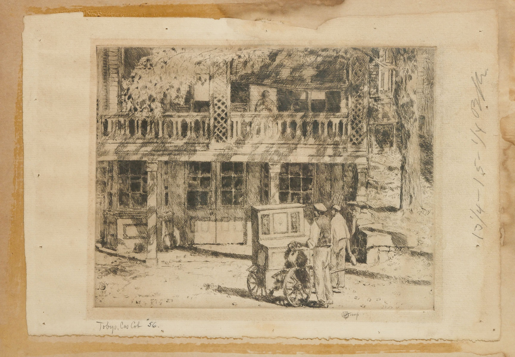 Appraisal: HASSAM Childe American - ''Toby's Cost Cob'' Etching '' x