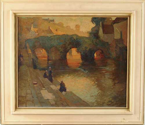 Appraisal: GEORGE AMES ALDRICH American - THE FLOWERED BRIDGE QUIMPERLE Oil