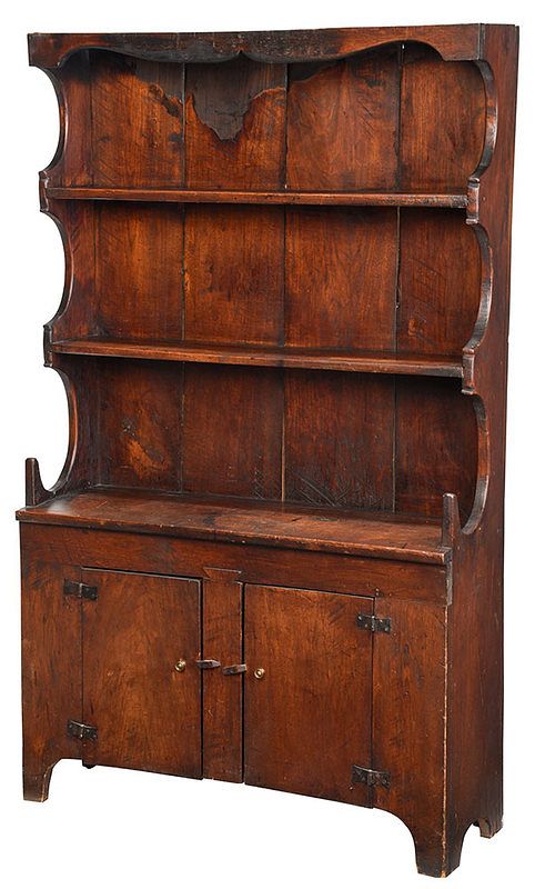 Appraisal: American Walnut Diminutive Step Back Cupboard Pennsylvania or Southern th