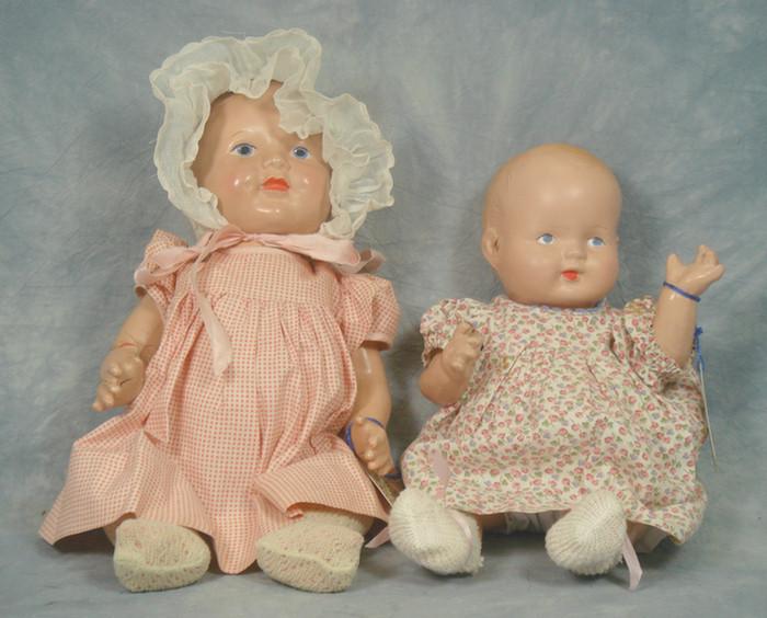 Appraisal: Two unmarked Composition Baby Dolls and inches tall all composition