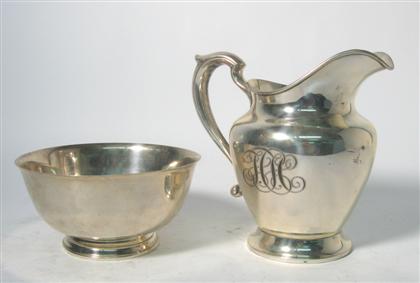 Appraisal: Sterling silver water pitcher and Revere fruit bowl th century