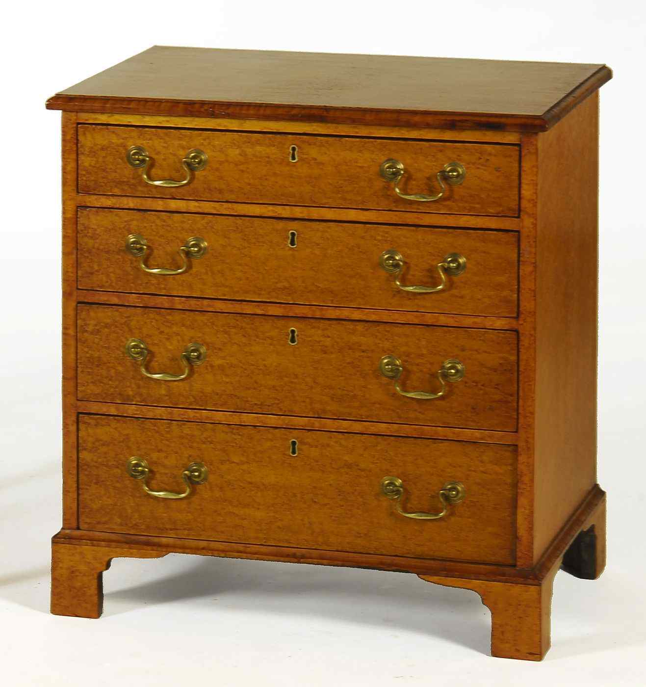 Appraisal: DIMINUTIVE ANTIQUE CHIPPENDALE FOUR-DRAWER CHESTEnglish Second Half of the th