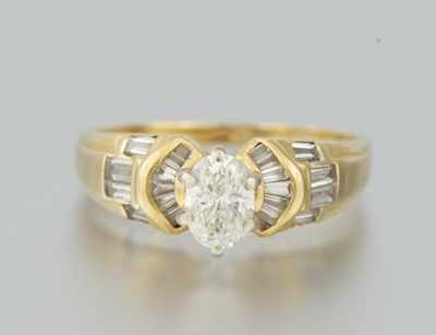 Appraisal: A Ladies' Diamond Engagement Ring k yellow gold ring set