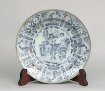 Appraisal: A Large Blue White Delft Charger A fine blue and