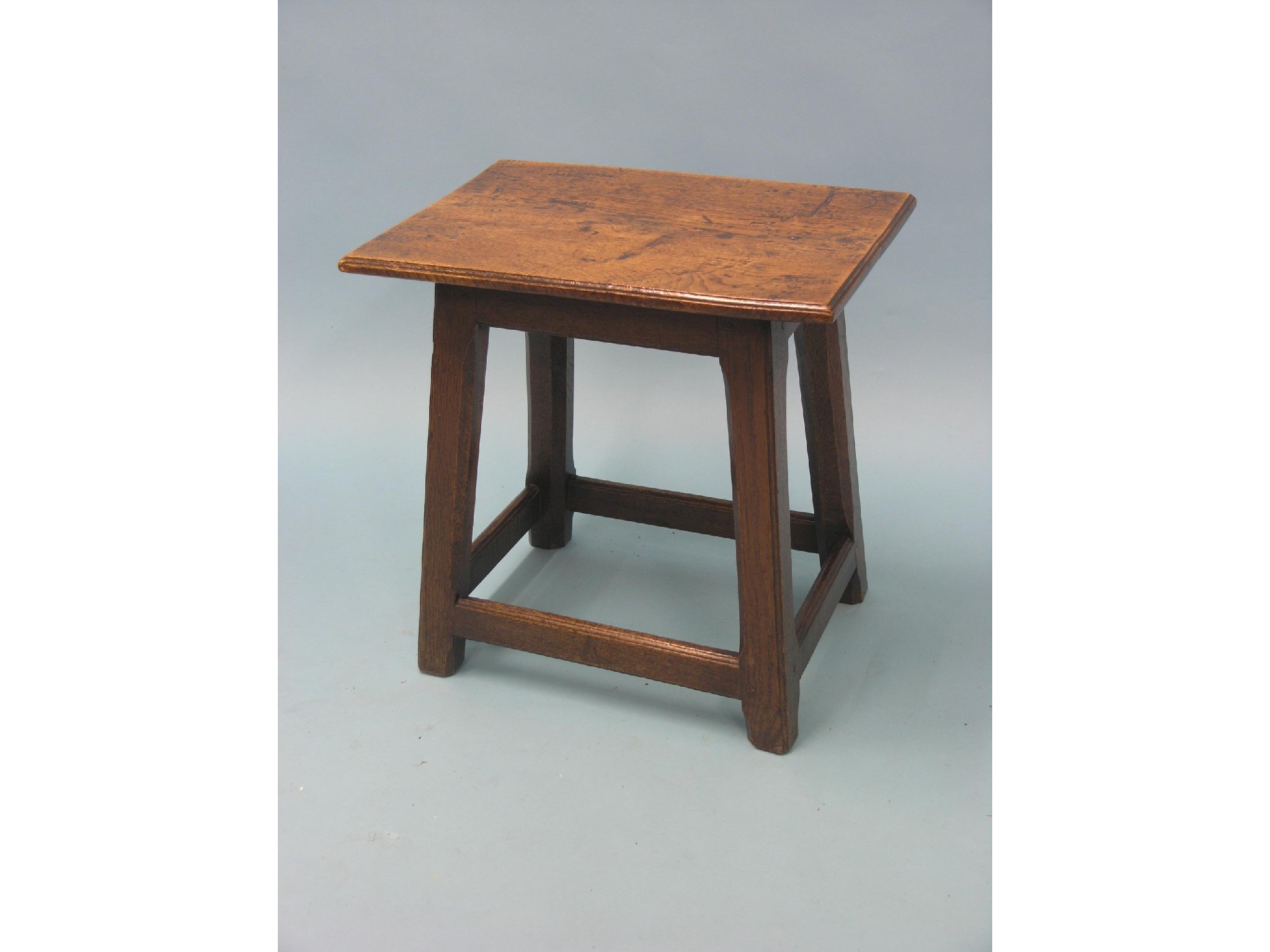 Appraisal: A George III oak joint stool rectangular top on chamfered