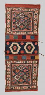 Appraisal: PAIR OF SOUMAC BAGS PAIR OF SOUMAC BAGS Caucasus late