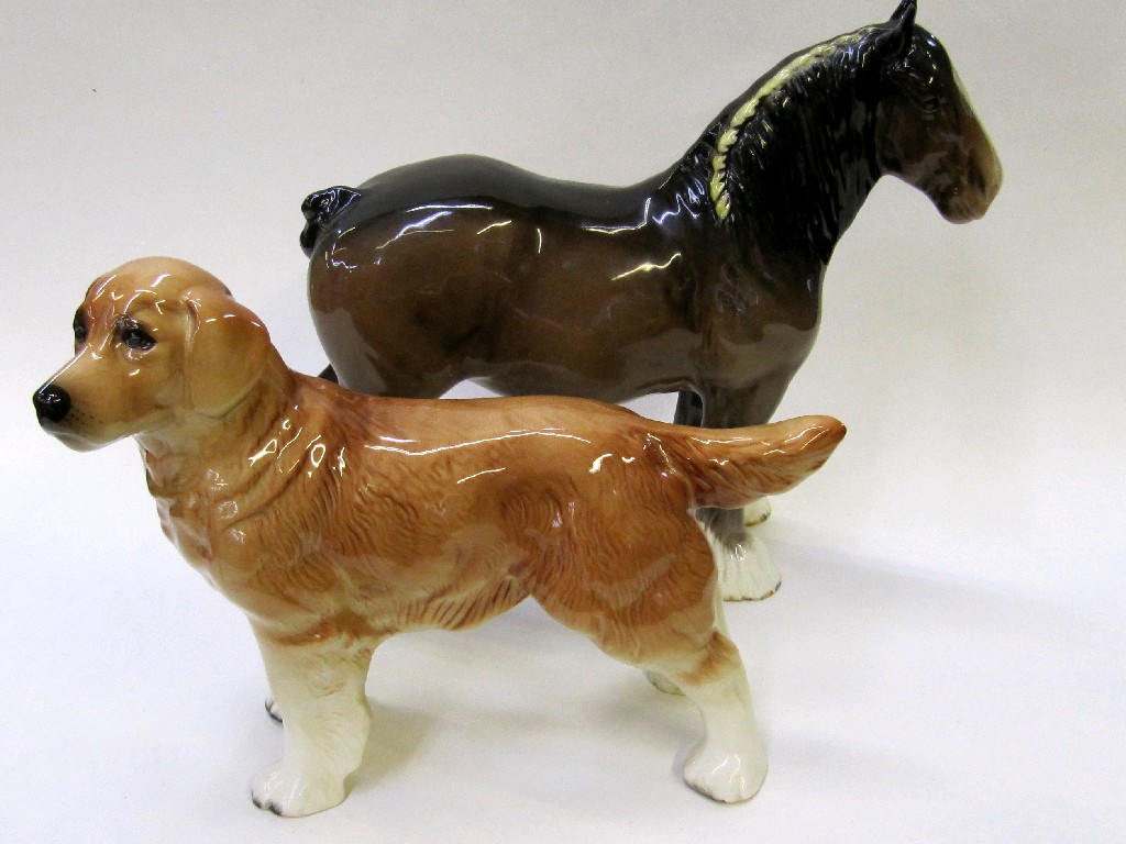 Appraisal: Beswick figure of a shire mare and a pottery figure