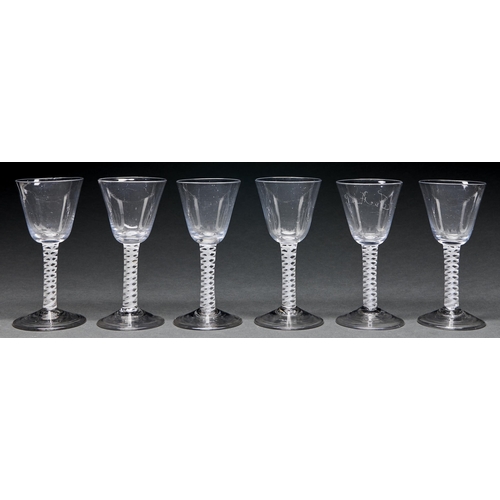 Appraisal: Six wine glasses late th c of lead glass the