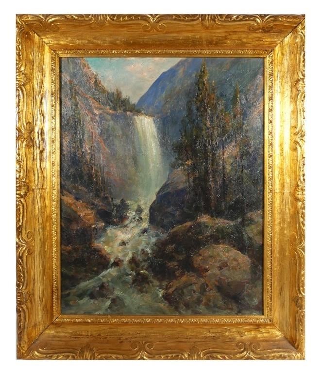 Appraisal: WALTER BURRIDGE OIL ON CANVAS PAINTINGLarge framed landscape painting of