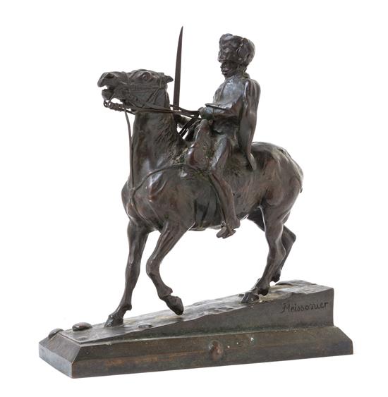 Appraisal: Sale Lot A French Bronze Equestrian Group jean louis ernest