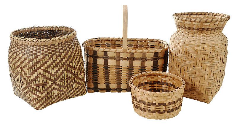 Appraisal: Four Cherokee Baskets Qualla Boundary North Carolina late th century