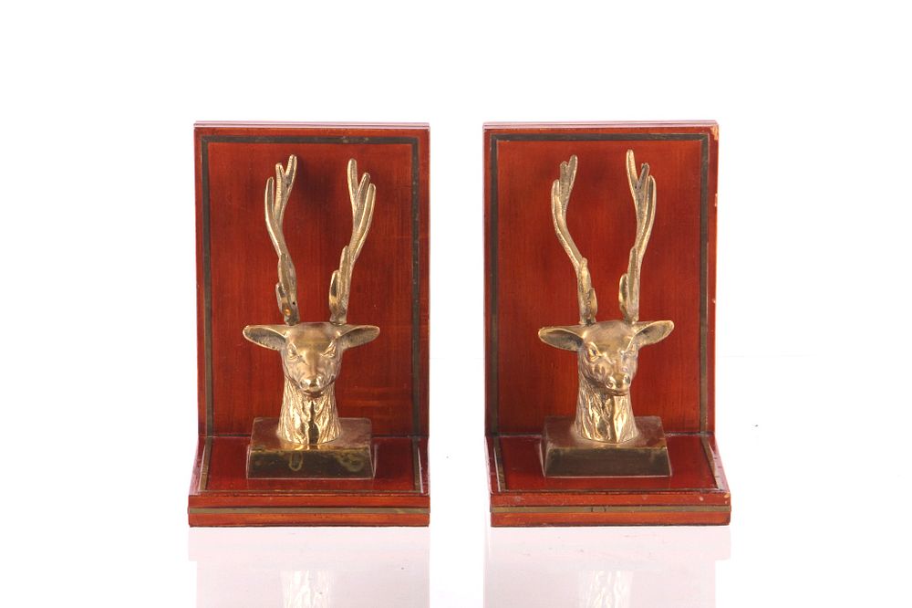 Appraisal: Great City Traders Brass Stag Bookends For your consideration are