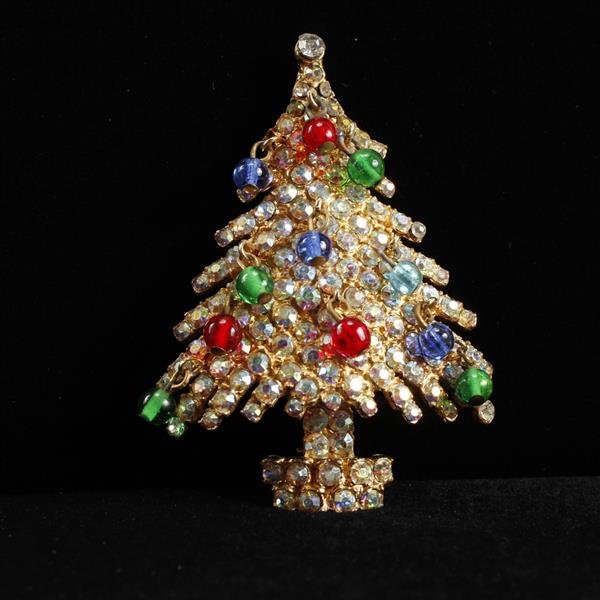 Appraisal: Kramer Pave Christmas Tree Brooch Pin