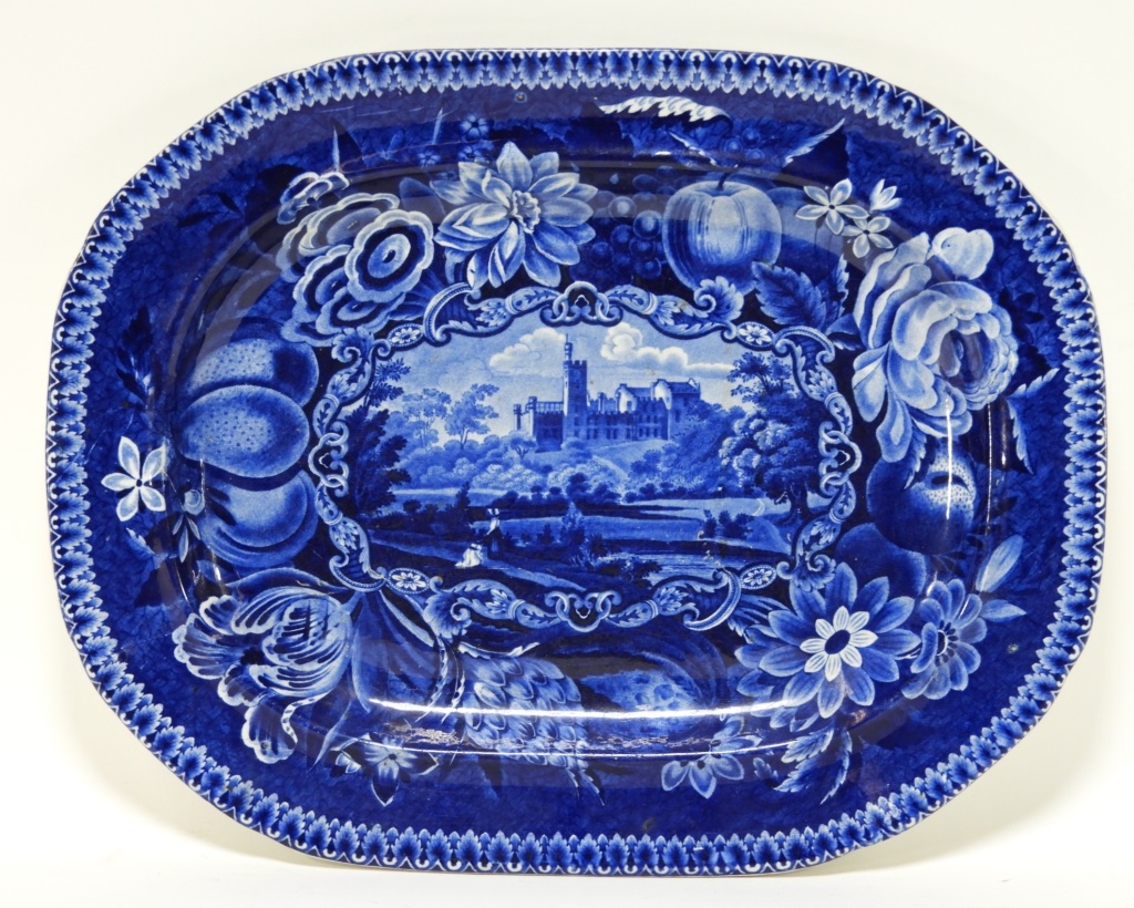 Appraisal: C STAFFORDSHIRE TRANSFERWARE FLINTSHIRE PLATTER England Early th CenturyScenic landscape