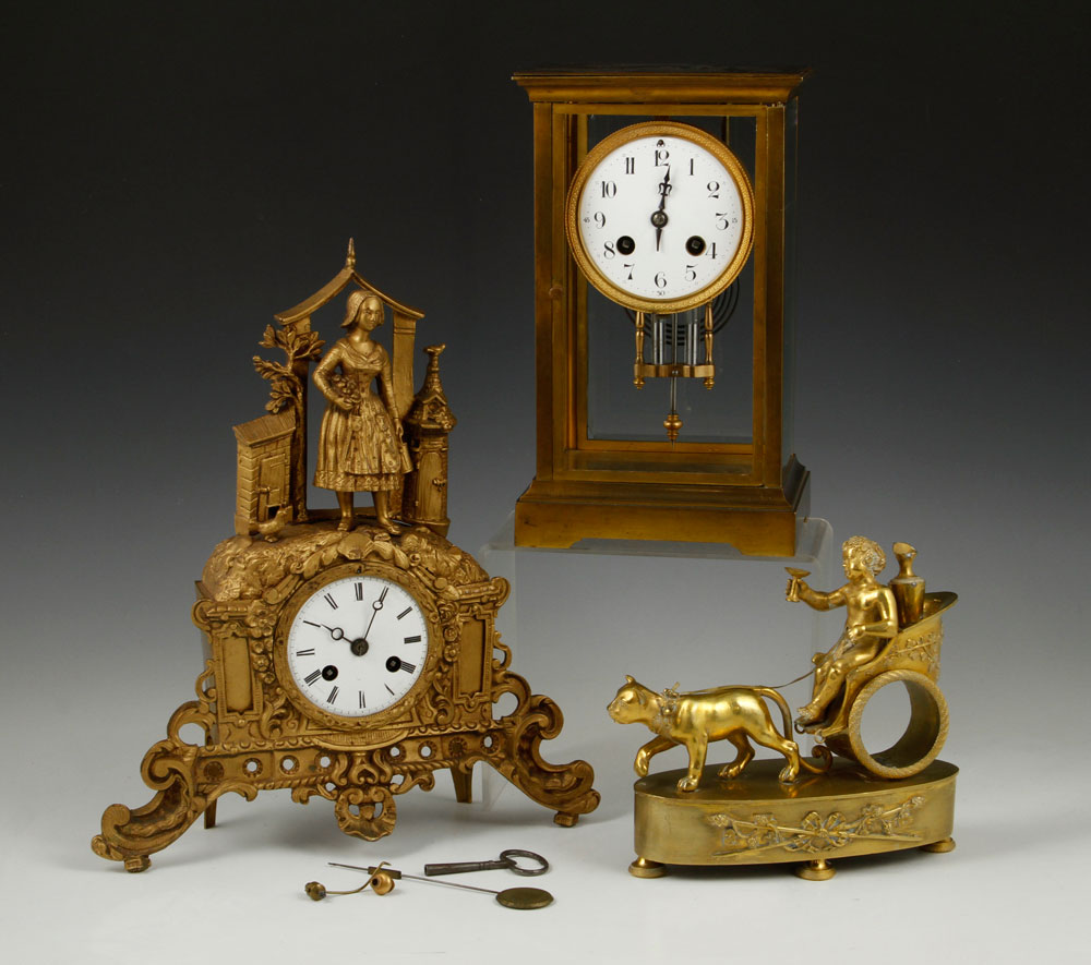 Appraisal: - Clocks Lot of three clocks to include mantle clock