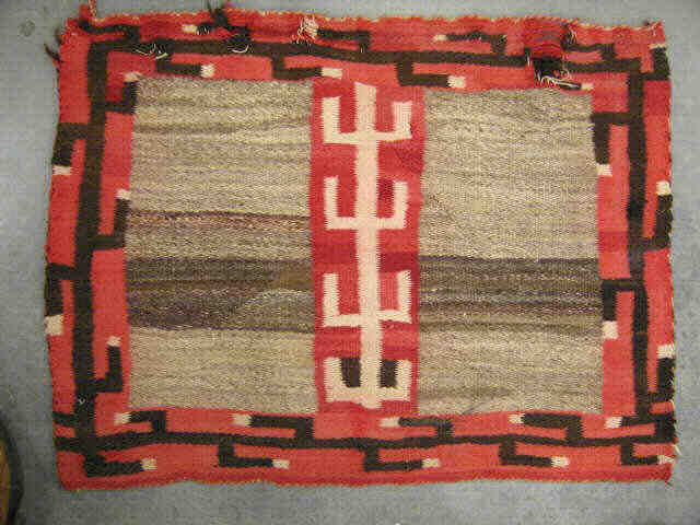 Appraisal: Indian Saddle Blanket red browns ivory x early example