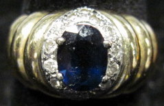 Appraisal: karat yellow gold sapphire and diamond ring th century