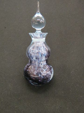 Appraisal: Art Glass Perfume Bottle internal decoration on bright blue excellent