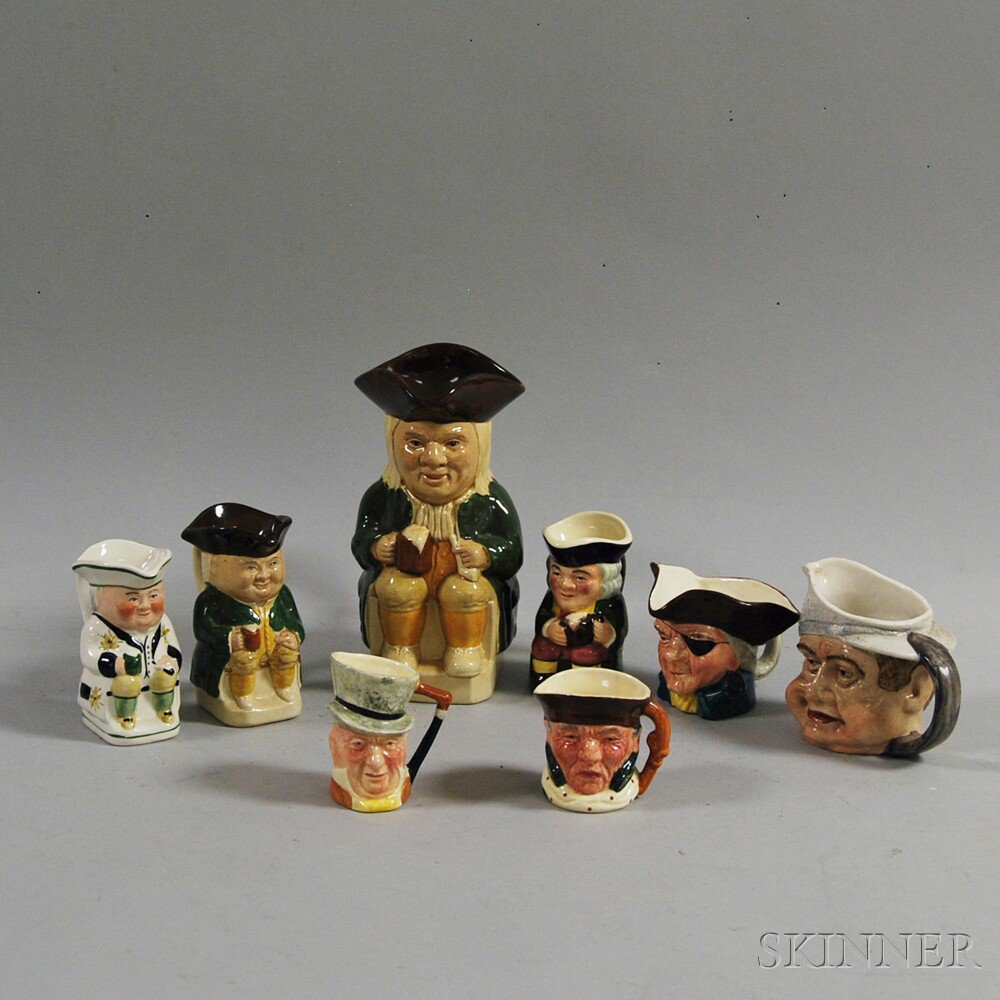 Appraisal: Eight Assorted Toby Jugs two Wood Sons Toby jugs with