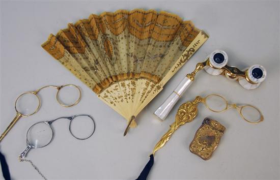 Appraisal: COLLECTION OF GOLD AND GOLD FILLED OBJECTS including mother of