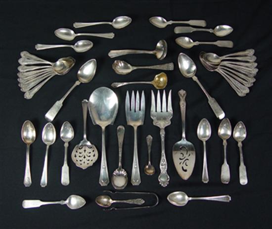 Appraisal: Group of Silverplate Sterling Flatware Includes Victorian sterling teaspoons two