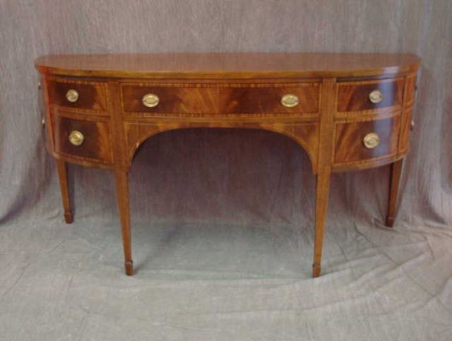 Appraisal: Sheraton mahogany inlaid sideboard Property from New Rochelle NY Dimensions