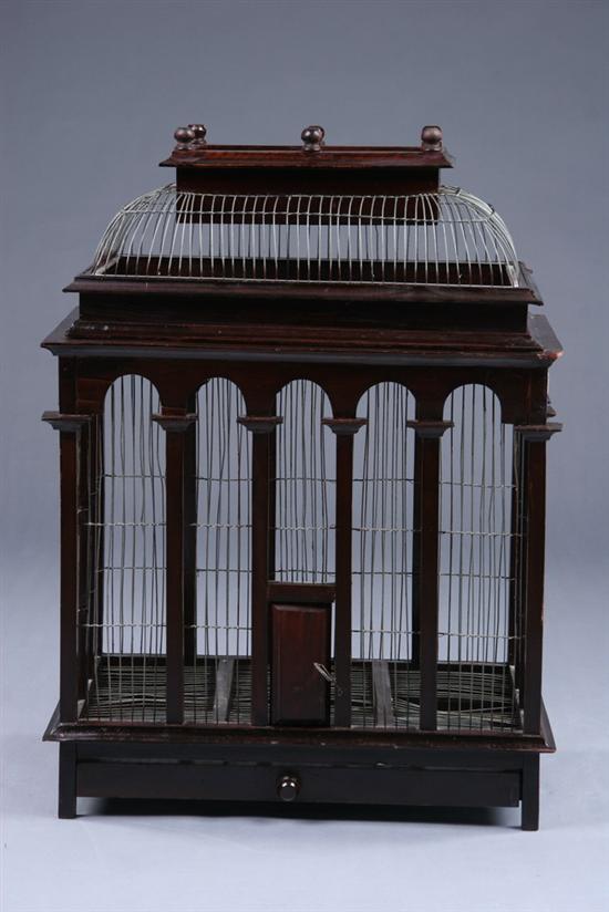 Appraisal: VICTORIAN BIRD CAGE early th century With arcaded facade having