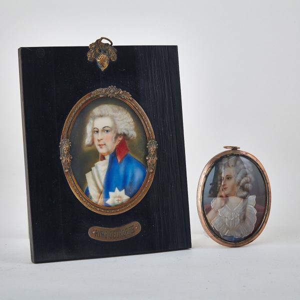 Appraisal: Two English School Portrait Miniatures on Ivory of King George